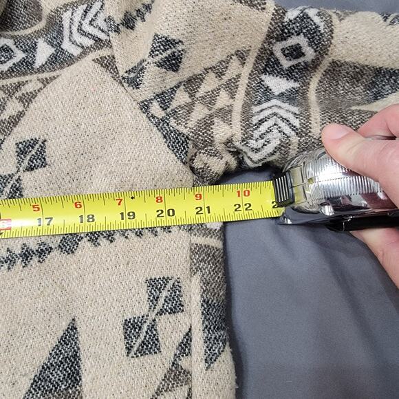 Kendall & Kylie Aztec Sherpa Collar Jacket Beige Tribal Pattern Boho Chic - Picture 7 of 16